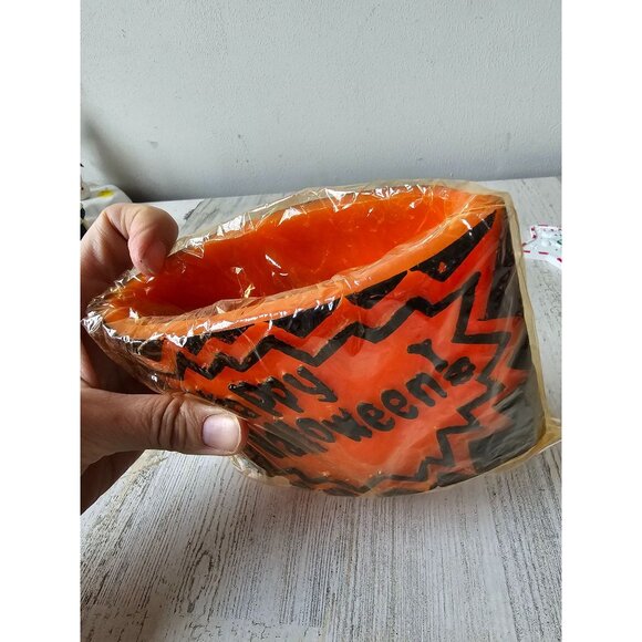 Vintage East West Halloween luminary candle orange large still in plastic wrap - Picture 6 of 7